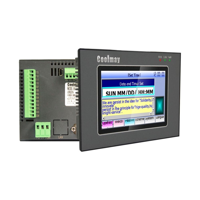 아날로그 출력 통합된 HMI PLC 제어기 12DO 5 인치 TFT 디스플레이 0