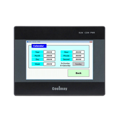 Coolmay 4.3인치 HMI PLC 올인원 통합 65536 트루 컬러 터치 스크린 RS232/RS485 포트485P 호환 FX3G/FX3U/FX3S 디지털 온도 센서 포함, 수처리 시스템용 EX3G-8043H-24MR